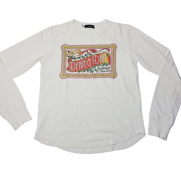 Dsquared2 Dean & Dan Graphic Logo Long Sleeve 2000s Y2K Women's Top Size Large - Picture 1 of 9